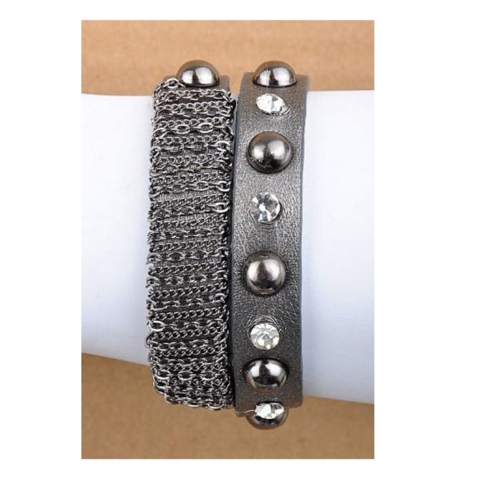 Metallic Bracelet W/ Crystals (Choices)